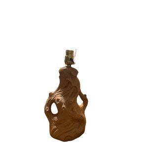 Vintage Arnels Lamp 70's MCM Ceramic Faux Driftwood tan glaze 21.25"